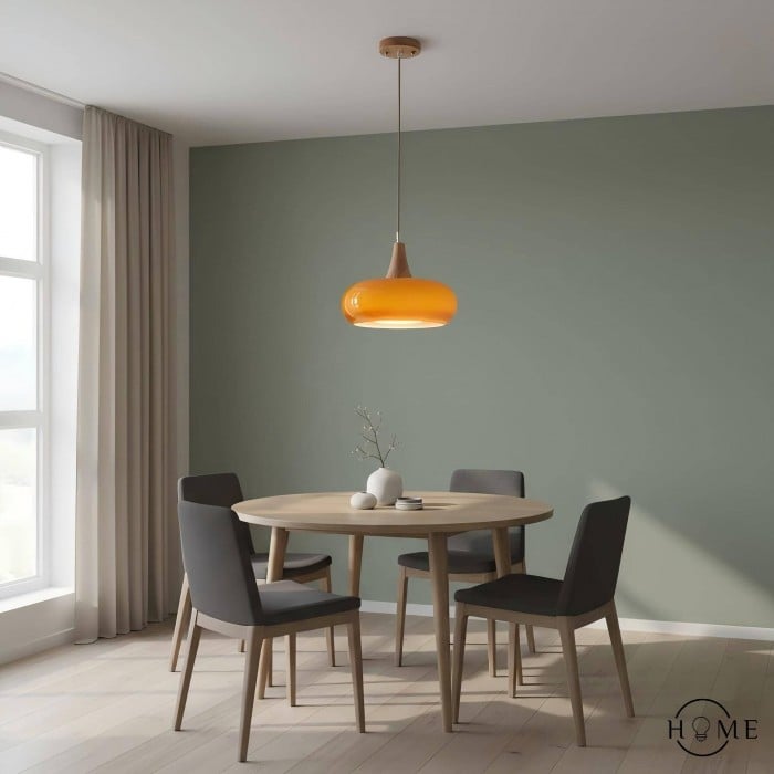 Violetta Bauhaus-Inspired Orange Disc Pendant Light | BOGO Sale