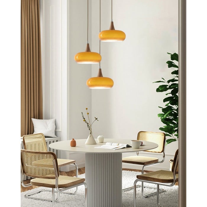 Violetta Bauhaus-Inspired Orange Disc Pendant Light | BOGO Sale